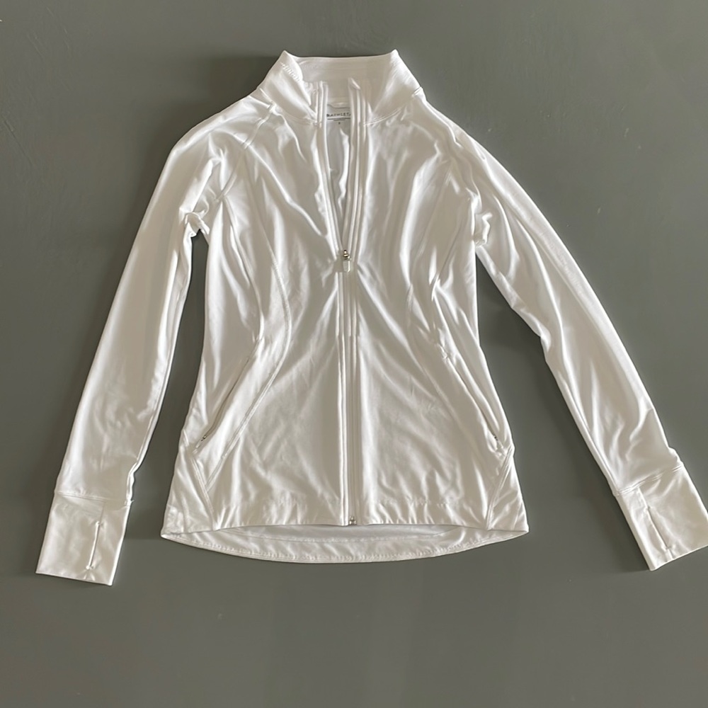 white athleta zip up